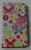 Apple iPhone 6 4,7" - Leather Stand Wallet Case White With Butterflies And Flowers (OEM)