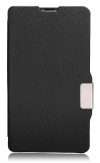 Nokia Lumia 520/525 - Μαγνητική Δερμάτινη Θήκη Με Σκληρό Πϊσω Κάλυμμα Μαύρη (OEM)