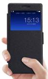 Lenovo Vibe X2 - Leather Case with windows and Hard Plastic Back Cover Black (Nillkin)