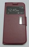 Samsung Galaxy Express 2 G3815 - Leather Stand Case With Window Bordeaux (OEM)