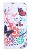 Leather Wallet Stand/Case for Huawei Ascend G620s White With Butterflies (ΟΕΜ)
