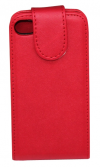 Δερμάτινη Θήκη Flip για iPhone 4 / 4S - Κόκκινο (ΟΕΜ)