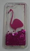 Hard TPU Gel Case for iPhone 6 plus/6S Plus Clear with Magenta Flamingo (OEM)