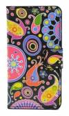 LG L65 L70 - Leather Stand Wallet Case Black With Designs (OEM)
