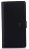 Lenovo Zuk Z1 - Leather Wallet Case With Plastic Back Cover Black (OEM)