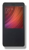 Δερμάτινη Θήκη Με Παραθυράκι Και Πίσω Πλαστικό Κάλυμμα για Xiaomi Redmi Note 4 Μαύρο (ΟΕΜ)