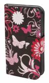 Huawei Honor 3X G750 -  Leather Wallet Stand Case Black With Butterflies (OEM)
