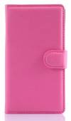 Microsoft Lumia 535 - Leather Wallet Stand Case Magenta (OEM)