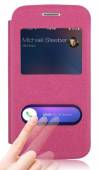 Samsung Galaxy Ace 4 - Leather Case with Windows Pink (OEM) Samsung Galaxy Ace 4 - Leather Case with Windows Pink (OEM)