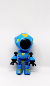 Smart Robot Toy Electronic Action Figure Control Head Touch-sensitive LED Light for Boys Birthday - Blue (OEM)