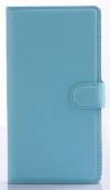 Lenovo Zuk Z1 - Leather Wallet Case With Plastic Back Cover Light Blue (OEM)