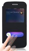 Samsung Galaxy Ace 4 - Leather Case with Windows Black (OEM) Samsung Galaxy Ace 4 - Leather Case with Windows Black (OEM)