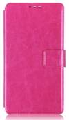 Leather Wallet/Case With Plastic Back Cover for Alcatel One Touch Pop C3 (OT-4033D) Magenta (OEM)