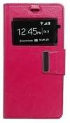 Leather Wallet Case with Window And Silicone Back Cover for Xiaomi Redmi 3 Pro Magenta (ΟΕΜ)