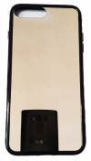 Mirror Glass Hard Back Cover with Gold Color & Black Frame for iPhone 7 Plus / 8 Plus (OEM)