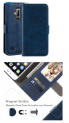 LEATHER FLIP CASE for Blackview BV6800 Pro Blue (BULK) (OEM)