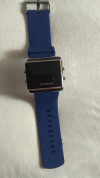 LED Rectangle Silicone Unisex Blue Wrist Watch (OEM)