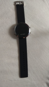 LED Round Silicone Watch Unisex Black with Silver Border (OEM)