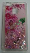 Hard TPU Gel Case for Huawei P9 Lite Clear With Pink Flowers (ΟΕΜ)