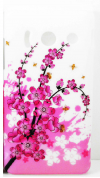 Huawei Ascend Y300 Θήκη Πλαστικό Πίσω Κάλυμμα Λευκή με Ρόζ Λουλούδια OEM
