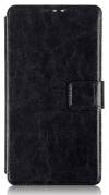 Leather Wallet/Case With Plastic Back Cover for Alcatel One Touch Pop C3 (OT-4033D) Black (OEM)