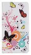 Huawei Ascend Y530 - Leather Wallet Stand Case White With Butterflies  (OEM)