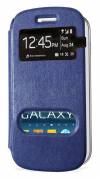 Samsung Galaxy S Duos 2 S7582 / S7580 - Caller ID Book Case With Back Cover Blue (OEM)