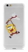 Apple iPhone 6/6S 4.7" -  Plastic Case Back Cover Transparent White With Logo SpongeBob (OEM)