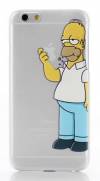 Apple iPhone 6 4.7" -  Plastic Case Back Cover Transparent White With Logo Simpson (OEM)