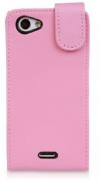 Sony Xperia J St26i Δερμάτινη θήκη flip Ροζ Sony Xperia J St26i Δερμάτινη θήκη flip Ροζ