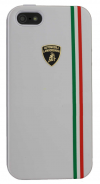 iPhone 5/5S Back Cover Plastic Case Lamborghini White-Tricolor-D1