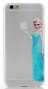 Apple iphone 6/6S 4.7" - Θήκη Πλαστικό Πίσω Κάλυμμα Διαφανής Λευκή Με Λόγκο Πριγκίπισσα Έλσα (OEM)