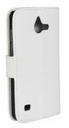 Huawei Ascend Y550 - Leather Wallet Case White (OEM)