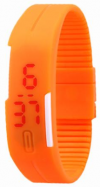 Silicone Wristband Unisex LED Bracelet Watch Orange (OEM)