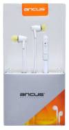 Hands Free Ancus Dynamic in-Earbud Stereo 3.5 mm Λευκό με Διακόπτη Αλλαγής Πολικότητας, Καλώδιο Πλακέ, Πλήκτρο Απάντησης και Έντασης