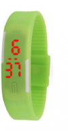 Silicone Wristband Unisex LED Bracelet Watch Green(OEM)