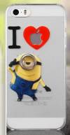 Apple iPhone 5/5S -  Plastic Case Back Cover Transparent White With Logo Love Mignon (OEM)