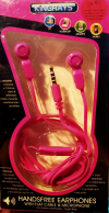 Kingrays Ακουστικά In-Ear Stereo 3.5MM με μικρόφωνο 1.2m - Ροζ Χρώμα