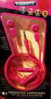 Kingrays 3.5MM In-Ear Stereo Headset with 1.2m Microphone - Pink