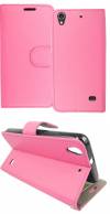 Leather Wallet Stand/Case for Huawei Ascend G620s Magenta  (ΟΕΜ)