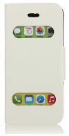 iPhone 5C Caller ID Leather Stand Case - White OEM