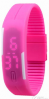 LED Pολόι Σιλικόνης Βραχιολάκι Unisex Φουξια (OEM) LED Pολόι Σιλικόνης Βραχιολάκι Unisex Φουξια (OEM)