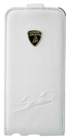 Δερματινή Θήκη Flip Lamborghini για Apple iPhone 5 50th Anniversary Λευκή LCFLIP5W