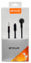 Hands Free Ancus Zeno Mono 3.5 mm για Apple-Samsung-HTC-Sony Μαύρο με Καλώδιο Πλακέ και Πλήκτρο Απάντησης