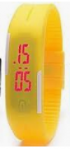 Silicone Wristband Unisex LED Bracelet Watch Yellow (OEM)