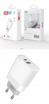 XO Φορτιστής 2 Θυρες USB-A & Type C , γρηγορης φορτισης 20watt, χωρίς Καλώδιο Λευκός (XO-L64) XO Φορτιστής 2 Θυρες USB-A & Type C , γρηγορης φορτισης 20watt, χωρίς Καλώδιο Λευκός (XO-L64)