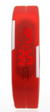 Silicone Wristband Unisex LED Bracelet Watch RED (OEM)