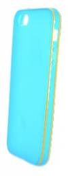 TPU Gel Case for Apple iPhone 5/5S/SE Blue With Yellow Border (Ancus)