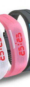 Silicone Wristband Unisex LED Bracelet Watch Pink (OEM)