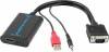 PowerTech μετατροπέας Vga με USB και 3,5mm σε HDMI PowerTech μετατροπέας Vga με USB και 3,5mm σε HDMI
